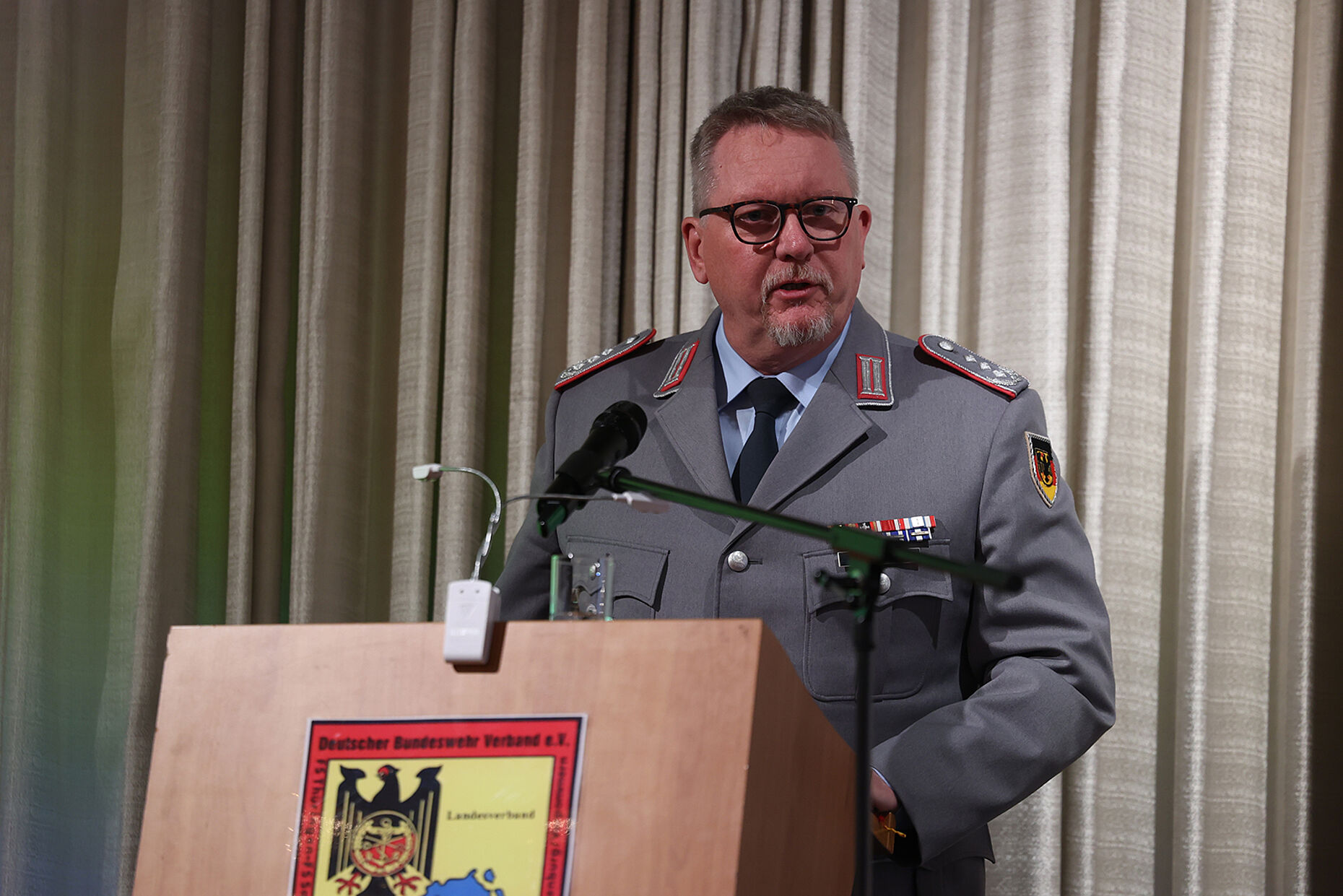 Oberst Thorsten Alme, Kommandeur des Landeskommandos Sachsen-Anhalt. Foto: DBwV/Yann Bombeke