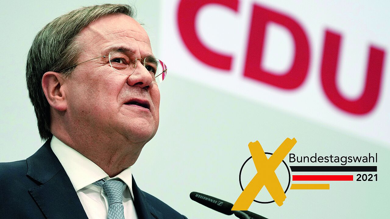 Armin Laschet (60) ist seit dem Frühjahr Kanzlerkandidat von CDU und CSU. Die Union will auch nach dem Rückzug von Kanzlerin Angela Merkel weiter regieren. Laschet wurde mit 18 Mitglied der CDU. Die Mutter des Aacheners war Hausfrau, der Vater Steiger, später Grundschullehrer. Foto: picture alliance/Associated Press