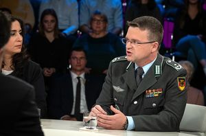 Im Gespräch: Oberstleutnant André Wüstner. Foto: ZDF/Claudius Pflug
