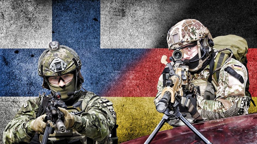 Die Bereitschaft, für sein Land zu kämpfen, ist in Finnland deutlich größer als in Deutschland. Fotos: picture alliance/dpa/Lehtikuva/Collage: DBwV/Eutebach