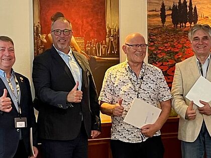 Reinhard Vogt (von links), Hannes Dreier, Uwe Noak und Klaus Mathew. Foto: DBwV