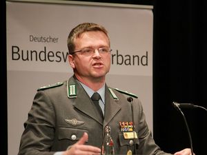 Der Bundesvorsitzende, Oberstleutnant André Wüstner. Foto: DBwV/Kaminsky