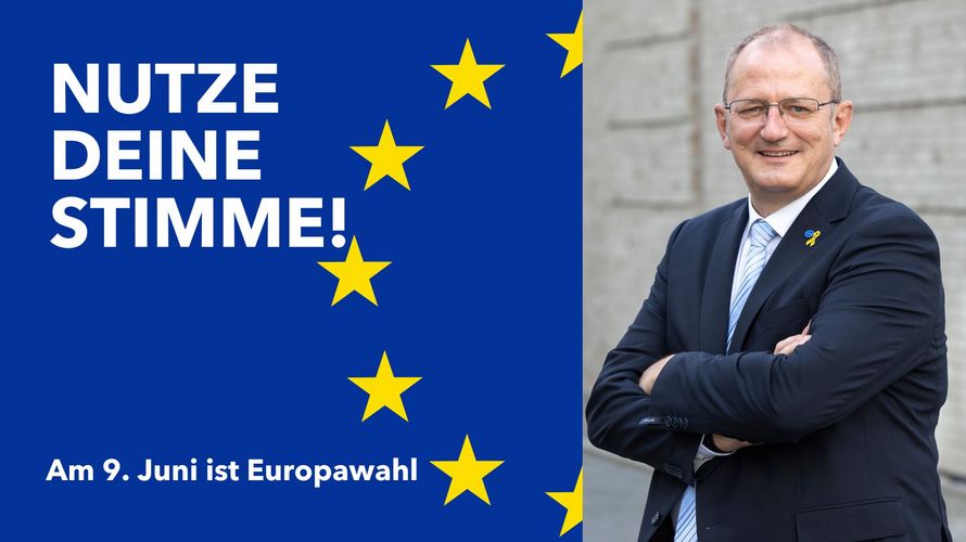 Hauptmann a.D. Jörg Greiffendorf, im Bundesvorstand für europäische Themen zuständig, hofft auf eine hohe Beteiligung bei den bevorstehenden Europawahlen. Foto/Montage: DBwV