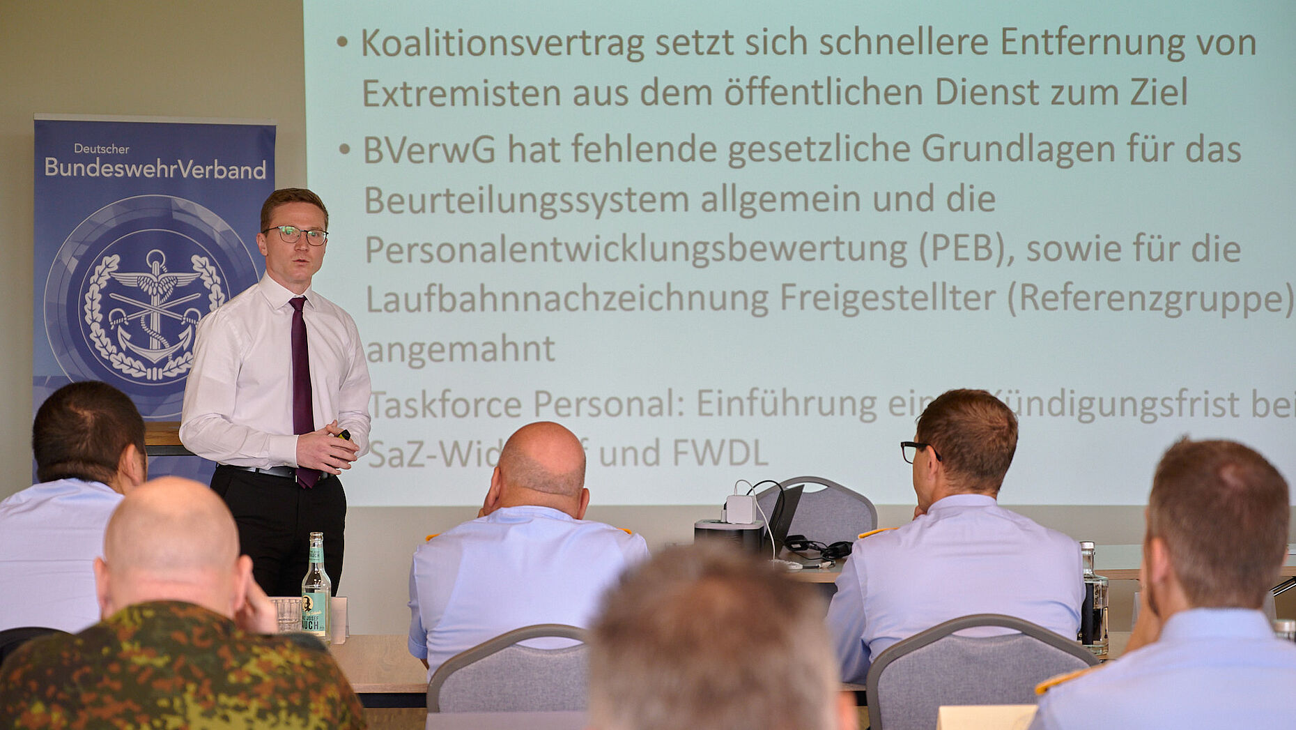 Änderungen im SG und in der neuen WDO waren das Thema von Alexander Karnop von der Rechtsabteilung des DBwV. Foto: Ingo Kaminsky