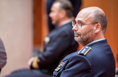 Hauptmann Michael Scholz, Vorsitzender Luftwaffe im DBwV-Bundesvorstand. Foto: DBwV/Yann Bombeke