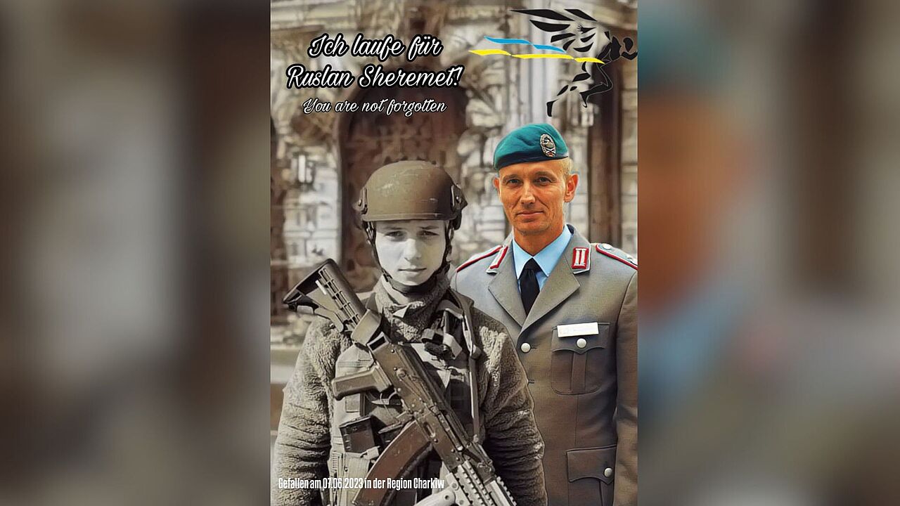 Oberstleutnant i.G. Marcel Bohnert wird selbst am Lauf teilnehmen und für Ruslan Sheremet laufen, der am 7. Juni 2023 in der Region Charkiw gefallen ist. Foto: DBwV