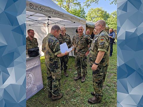 Am DBwV-Stand beim Biwak an der Delme. Foto: DBwV