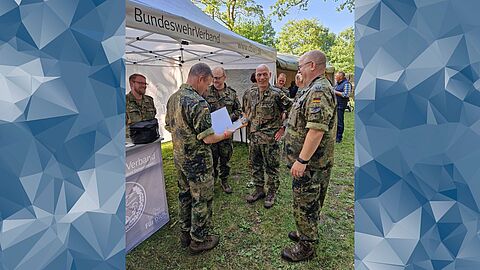Am DBwV-Stand beim Biwak an der Delme. Foto: DBwV