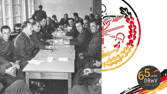 23 Offiziere, 25 Unteroffiziere und sieben Mannschaften waren am 14. Juli 1956 die Gründerväter des DBwV – der Beginn einer Erfolgsgeschichte. Foto/Grafik: DBwV