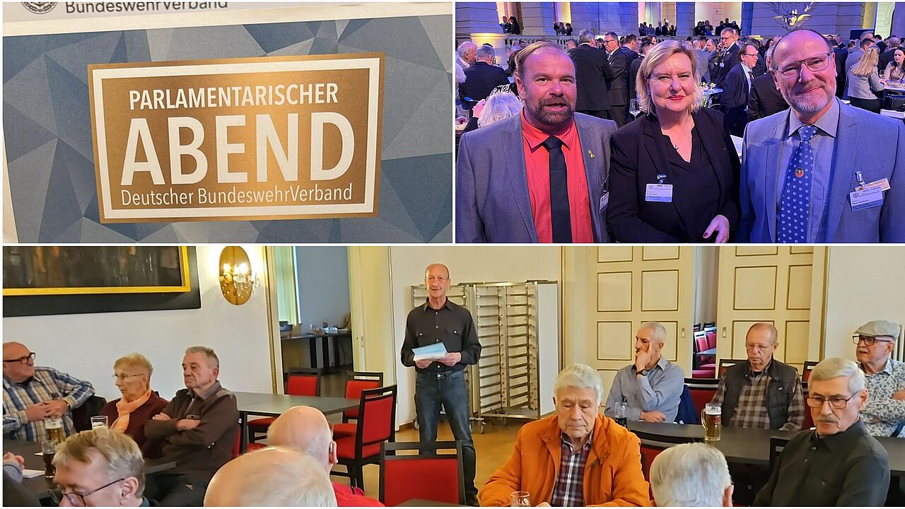 Über Social Media informierten sich Bezirksvorsitzender Oberstabsfeldwebel a.D. Gerd-Josef Bopp (im rechten Bild oben links) über Fortgang und Ergebnisse vom Parlamentarischen Abend des DBwV in Berlin und der Vorstand von der zeitgleichen Wahlveranstaltung der KERH in Ellwangen. Foto: Ingo Kaminsky