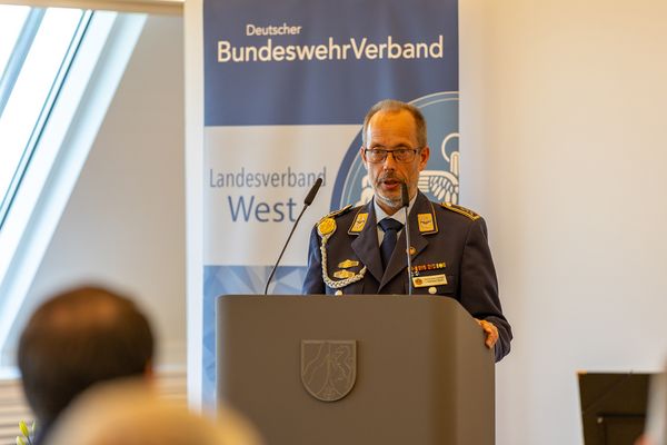 Der Landesvorsitzende West, Stabsfeldwebel Volker Keil. Foto: DBwV/Sarina Flachsmeier