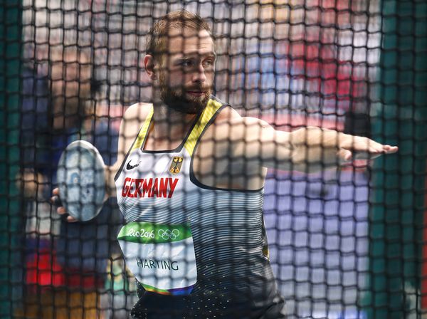 Harting während der Qualifikation bei den Olympischen Sommerspielen 2016 in Rio de Janeiro Foto: dpa
