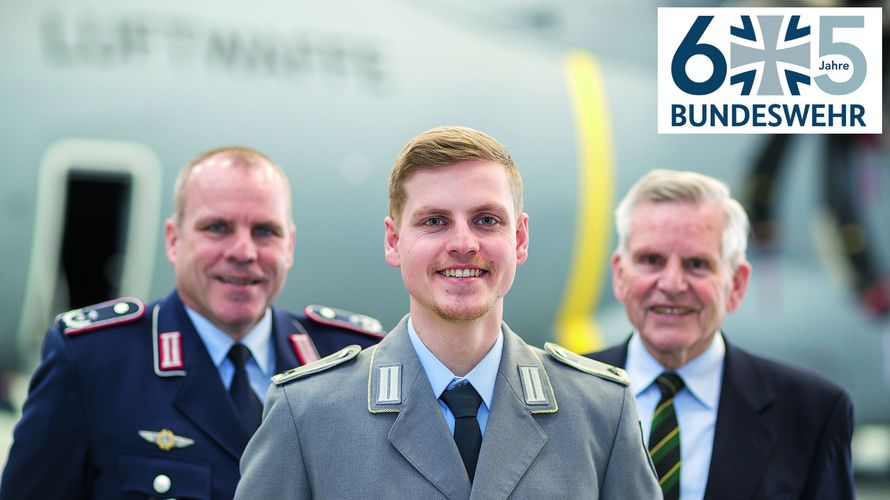 Drei Generationen Bundeswehr, eine Familie: Torsten, Jan und Wolfdietrich Fette (v.l.). Foto: Bundeswehr/Jonas Weber