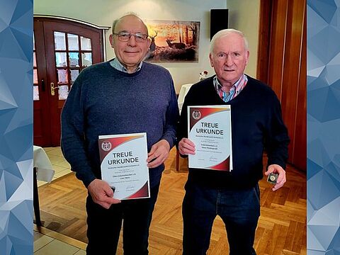 Die Geehrten Uwe Matz (links) und Klaus Niedergesäß. Foto: DBwV
