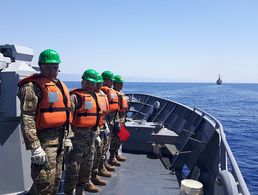 Vor der Küste Libanons: Libanesische Soldaten werden von deutschen Kameraden des Ausbilsdungskommandos Libanon trainiert. Foto: Bundeswehr/PAO UNIFIL