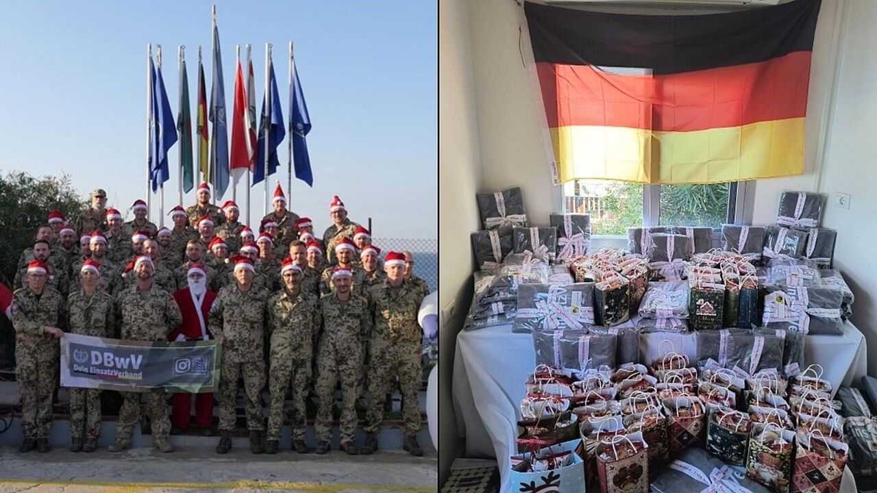 Weihnachtsgrüße aus dem Libanon sendeten die deutschen Soldatinnen und Soldaten der UNIFIL-Mission und bedankten sich für die Weihnachtsgeschenke des DBwV. Foto: DBwV
