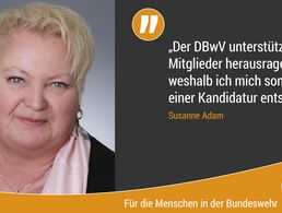 Arbeitnehmerin Susanne Adam von der Führungsakademie der Bundeswehr in Hamburg tritt auf der Liste 3 bei den Arbeitnehmern für die Menschen in der Bundeswehr an. Foto: DBwV