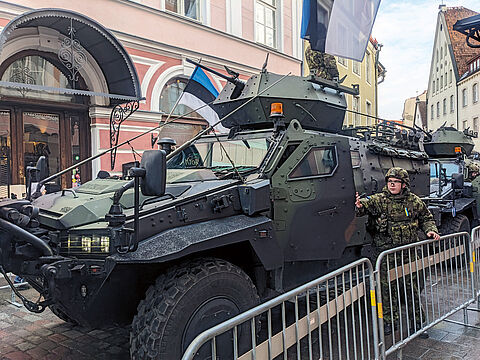 NMS 4x4, ein taktisches gepanzertes Radfahrzeug der estnischen Verteidigungsstreitkräfte in der Hauptstadt Tallinn. Foto: Nurol Makina/Eesti Kaitsevägi