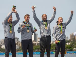 Krönender Abschluss: olympisches Gold für den Kajak-Vierer (Quelle: Bundeswehr/Schmidt)