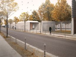 Glatter, fein strukturierter Sichtbeton bestimmt die Erscheinung des Raums der Information. Foto: TRU Architekten