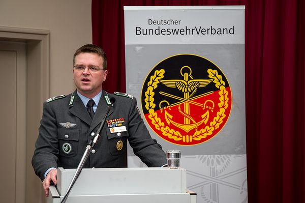 Der Bundesvorsitzende, Oberstleutnant André Wüstner Foto: DBwV/Bombeke
