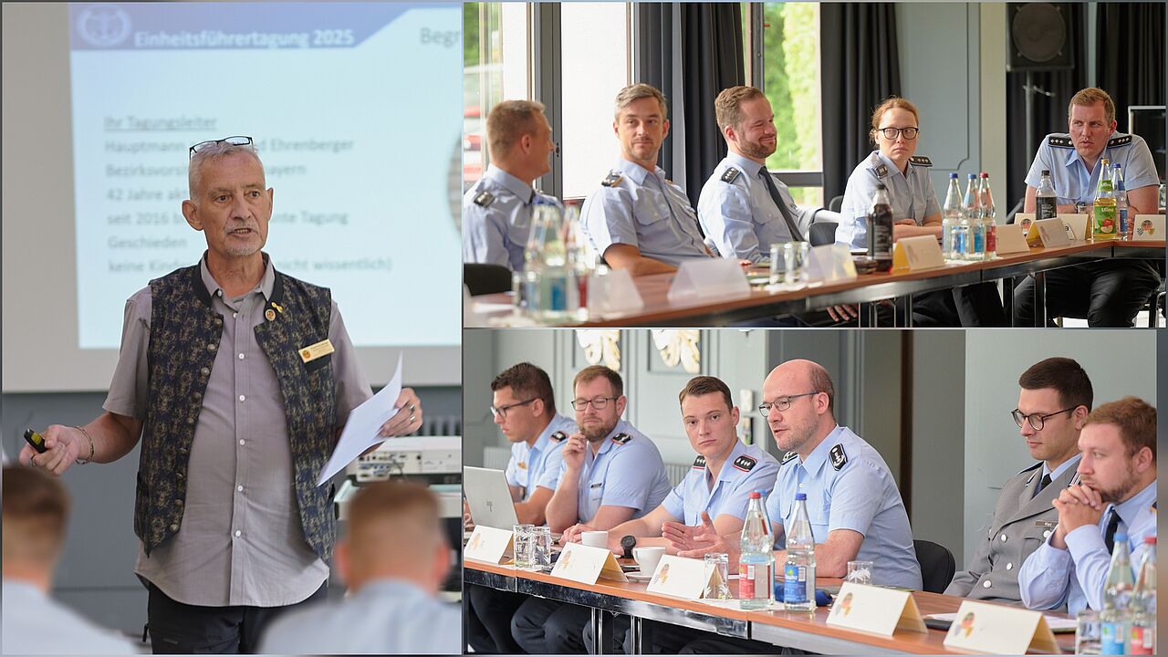 Als Tagungsleiter eröffnete Hauptmann a.D. Roland Ehrenberger Raum für den offenen Austausch über TSK-Grenzen hinweg – mit Blick auf eine verteidigungsfähige Bundeswehr von morgen. Fotos/Collage: IK