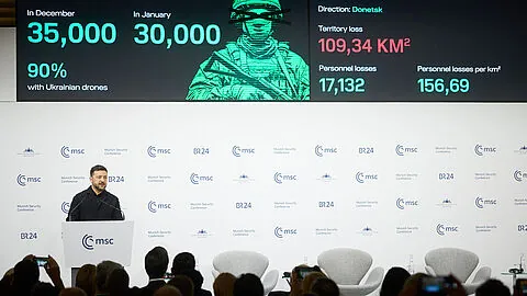 Der ukrainische Präsident Wolodymyr Selenskyj bei der Münchner Sicherheitskonferenz