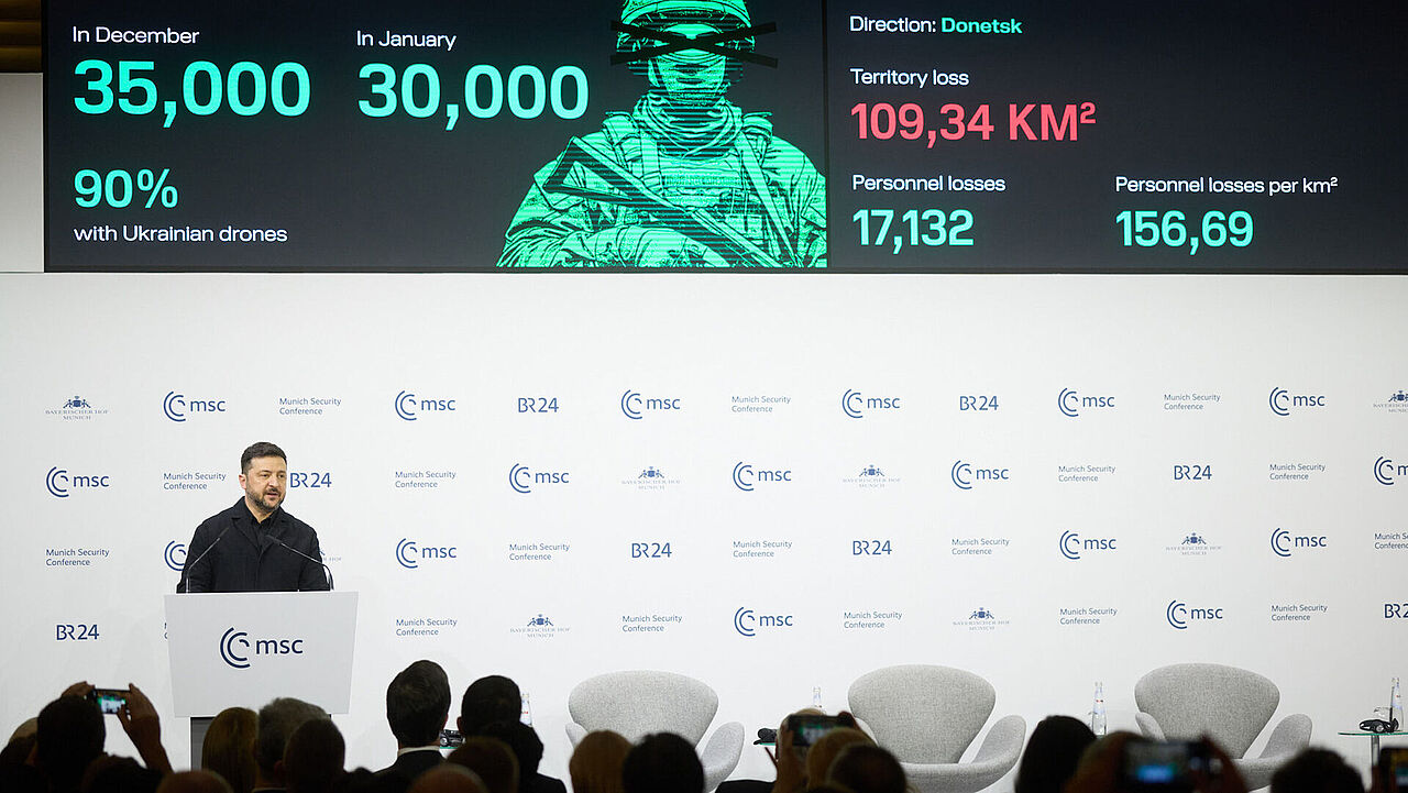 Der ukrainische Präsident Wolodymyr Selenskyj bei der Münchner Sicherheitskonferenz