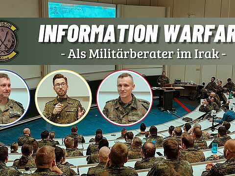 Gelungener Auftakt: Die drei Referenten Oberstleutnant Christian Völkel, Kapitänleutnant Fabio Nilgen Alvarez und Oberstleutnant i.G. Marcel Bohnert (v.l.n.r.) boten spannende Einblicke zum Thema „Information Warfare“.  Foto: Fabio Nilgen Alvarez