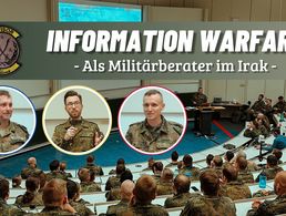 Gelungener Auftakt: Die drei Referenten Oberstleutnant Christian Völkel, Kapitänleutnant Fabio Nilgen Alvarez und Oberstleutnant i.G. Marcel Bohnert (v.l.n.r.) boten spannende Einblicke zum Thema „Information Warfare“.  Foto: Fabio Nilgen Alvarez