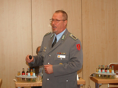 Hannes Dreier erläuterte die Gliederung und Zuständigkeiten im Landesverband Nord. Foto: DBwV