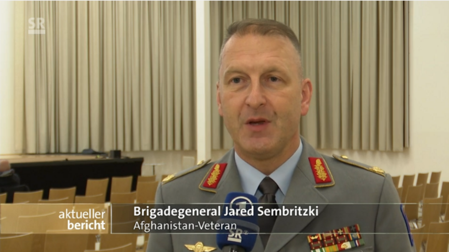 Brigadegeneral Jared Sembritzki war einer der Teilnehmer der Veranstaltung in Saarlouis. Screenshot: DBwV