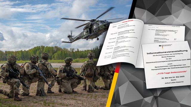 1179 Tage Zeitenwende: Die Herausforderungen für die Bundeswehr sind Thema der Informationsveranstaltung von Verteidigungsminister Boris Pistorius für den Gesamtvertrauenspersonenausschuss beim BMVg (GVPA) sowie Sprecherinnen und Sprecher von Versammlungen der Vertrauenspersonen. Ein Schwerpunkt ist die Rückkehr zur Landes- und Bündnisverteidigung, die hier bei der Übung Griffin Lightning 2025 in Panev?žys/Litauen, im Mai 2025 trainiert wird. Ein Mehrzweckhubschrauber NH-90 der Bundeswehr nimmt litauische Kräfte während der Übung auf. Foto: Bundeswehr/Bill Drechsler