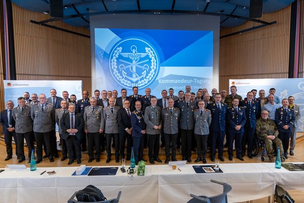 Die Teilnehmer der Kommandeurtagung im Landesverband West. Foto: DBwV/Sarina Flachsmeier