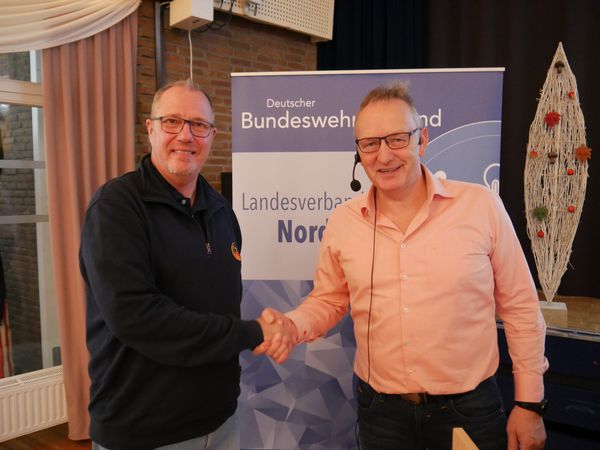 Hannes Dreier (von links) und Uwe Schenkel zu Beginn der Veranstaltung. Foto: DBwV