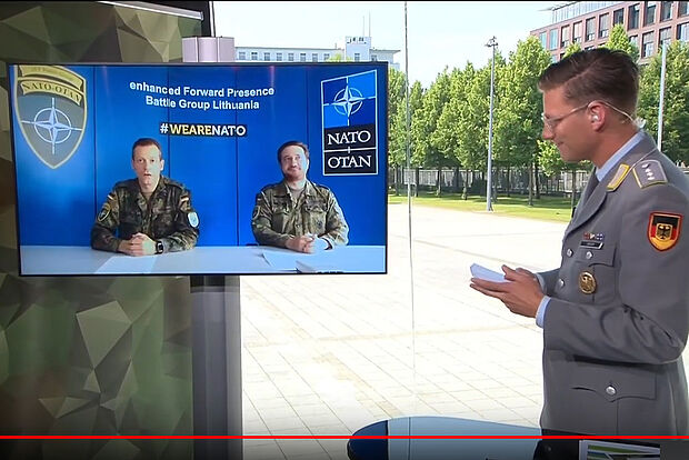 Auch nach Litauen wurde live geschaltet. Screenshot: DBwV