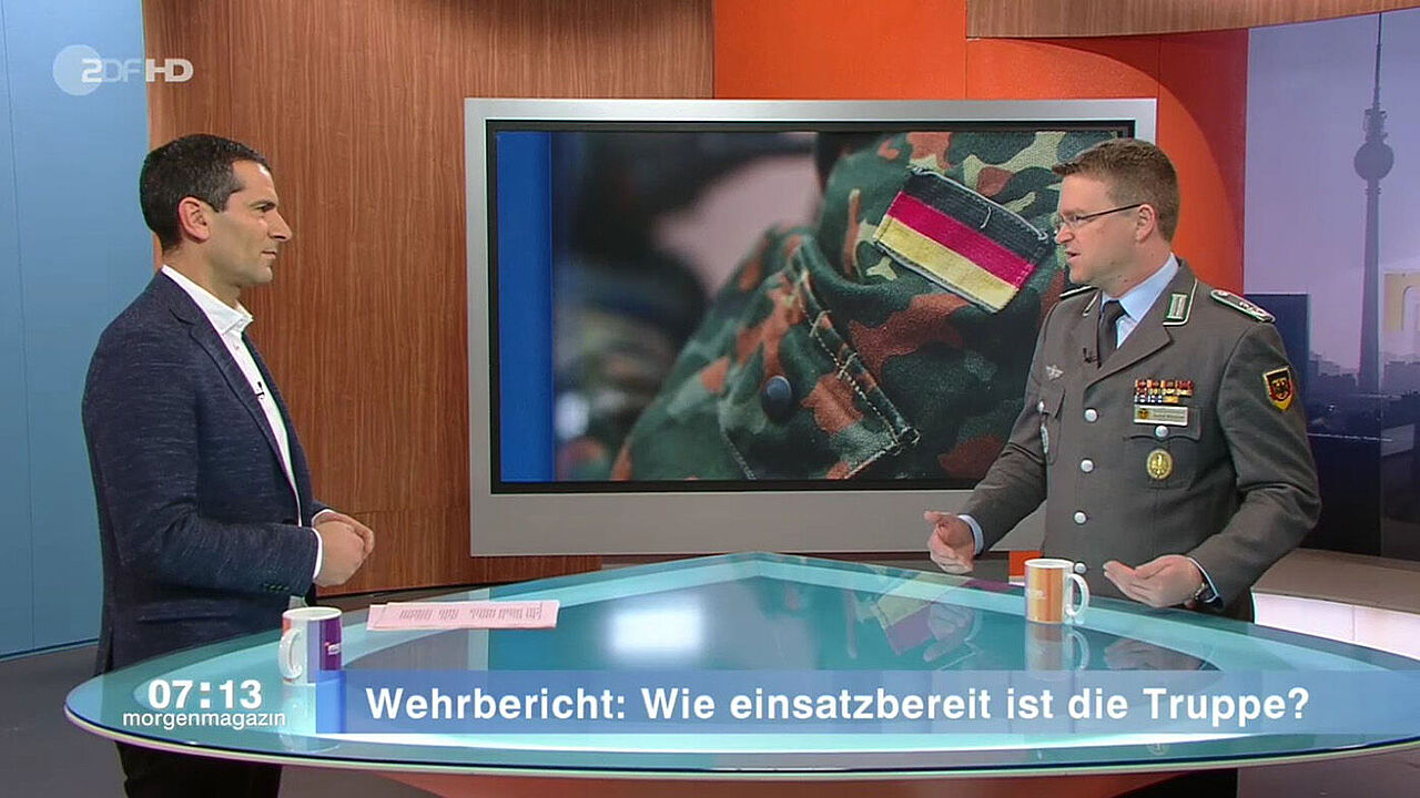 DBwV-Chef Oberstleutnant André Wüstner beim ZDF-Morgenmagazin. Foto: Screenshot ZDF