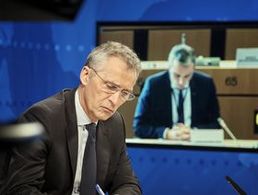 Symbolbild: Nato-Generalsekretär Jens Stoltenberg bei einer Videokonferenz mit dem europäischen Parlament. Sowohl bei Nato- als auch EU-Mitgliedern wächst die Sorge über „militärische Aktivitäten“ Russlands rund um die Ukraine. Foto: Nato