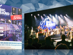 Die Big Band der Bundeswehr feierte ihr 50-jähriges Bestehen bei einem Jubiläums- und Benefizkonzert zugunsten des Volksbundes Deutsche Kriegsgräberfürsorge. Fotomontage: Ingo Kaminsky 