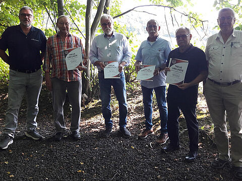 In Northeim (v.l.n.r): Ernst Wendland, Dieter Hentschel, Stephan Heinrich, Siegbert Bilbeber, Dieter Kühnemund und Armin Komander. Foto: LV Nord