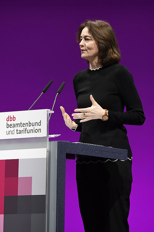 Die Justiz- und Verbraucherschutzministerin Katarina Barley referierte zu den Chancen und Risiken der "Demokratie in der digitalen Welt". Foto: dpa