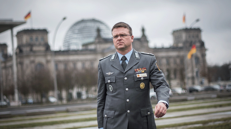 Oberstleutnant André Wüstner fordert eine Optimierung der Beschaffung und eine Veränderung der Führungs- und Organisationsstruktur. Foto: DBwV/Scheurer