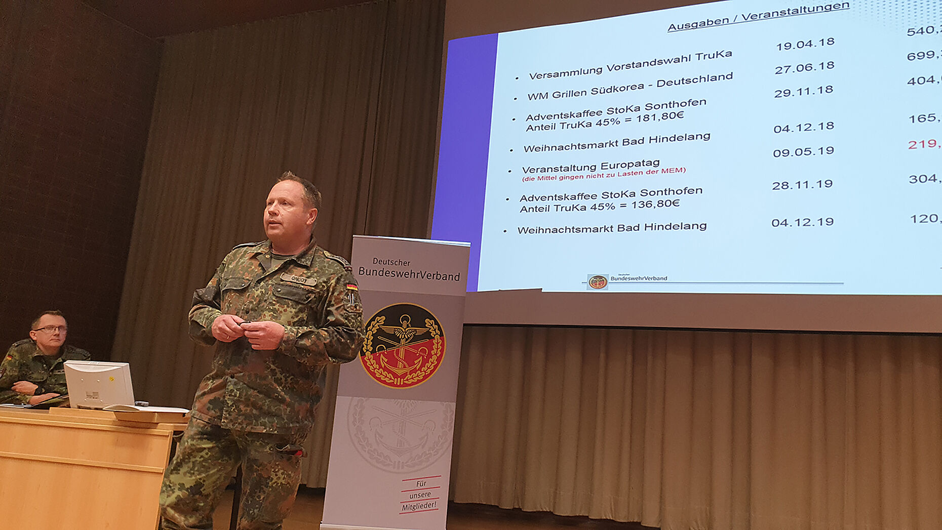 Mit einer beeindruckenden Bilanz der Arbeit in den vergangenen beiden Jahren überzeugte Vorsitzender Ralf Onody die Mitglieder der Kameradschaft. Foto: DBwV/Franz Jung