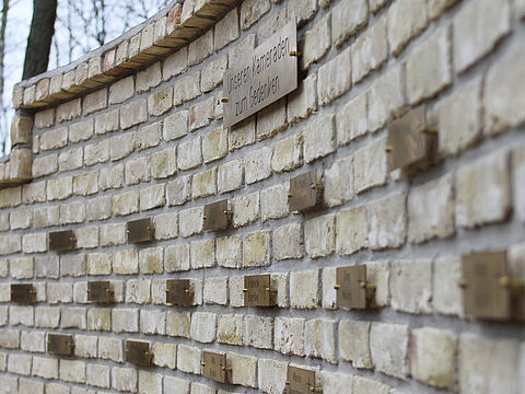 Der Ehrenhain Kabul in der Gedenkstätte „Wald der Erinnerung“ bei Potsdam erinnert an die gefallenen Soldatinnen und Soldaten der Bundeswehr. Foto: DBwV