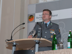 Der Bundesvorsitzende, Oberstleutnant André Wüstner. Foto: DBwV/Bombeke