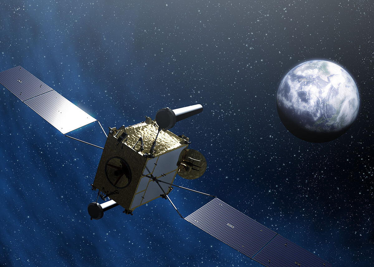 Erster Kommunikationssatellit der Bundeswehr: 2009 startete der COMSATBw ins All. Foto: dpa/Astrium GmbH