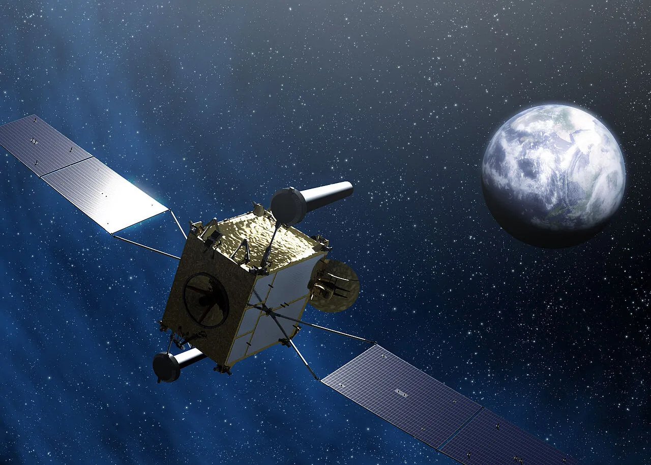 Erster Kommunikationssatellit der Bundeswehr: 2009 startete der COMSATBw ins All. Foto: dpa/Astrium GmbH