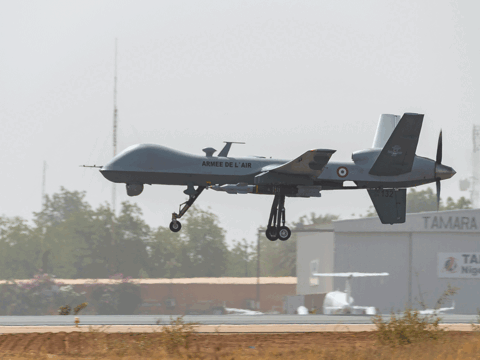 In Deutschland wird noch debattiert, in anderen Ländern sind bewaffnete Drohne bereits im Einsatz. Seit einigen Monaten setzt Frankreich Systeme vom Typ "Reaper" in Mali ein. Foto: Etat-major des Armées/Armée de l`Air