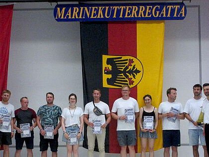 In Kiel: Die Siegerehrung nach der Regatta. Foto: LV Nord