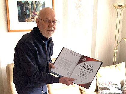 Roland Stelter wurde daheim geehrt. Foto: LV Nord